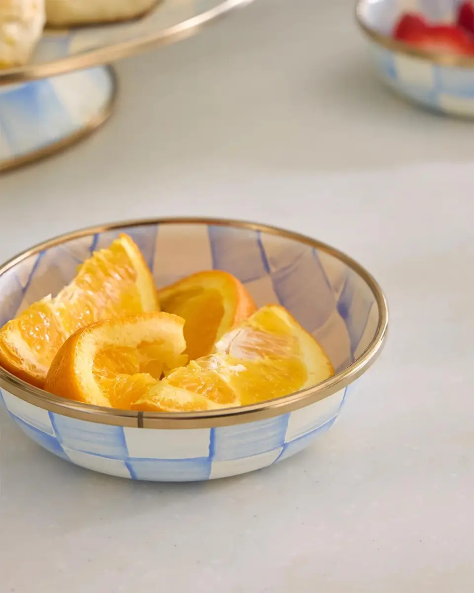 MacKenzie-Childs Sky Check Hand-Painted Enamel Bowl | Thumbnail 2 MacKenzie-Childs Sky Check Hand-Painted Enamel Bowl | Thumbnail 2