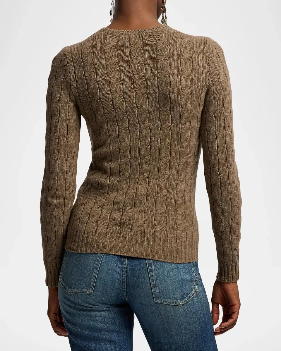 Ralph Lauren Collection Cable-Knit Cashmere Crewneck Sweater | Thumbnail 3
