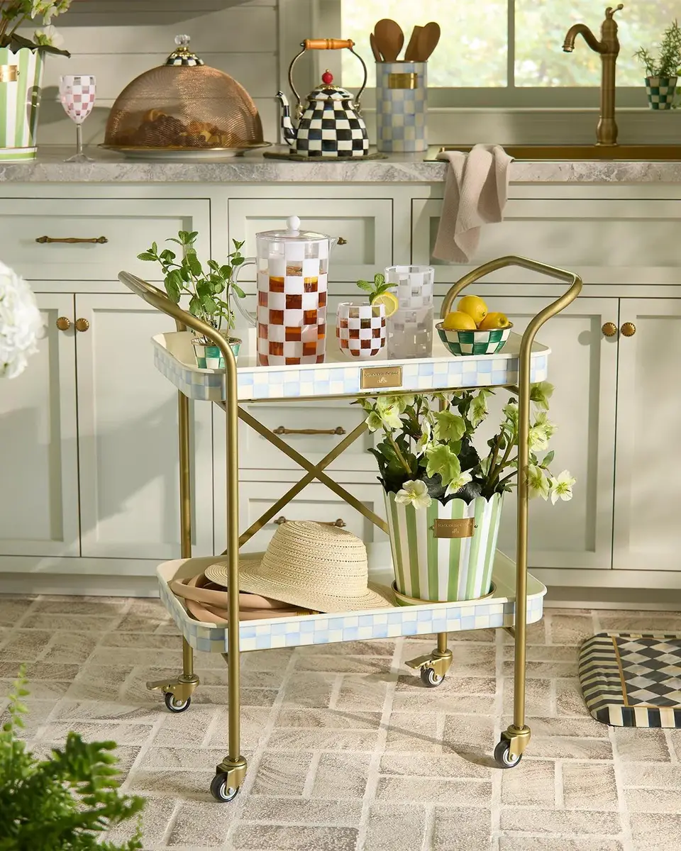 MacKenzie-Childs Sky Check Hand-Painted Enamel Utensil Holder | Thumbnail 3 MacKenzie-Childs Sky Check Hand-Painted Enamel Utensil Holder | Thumbnail 3