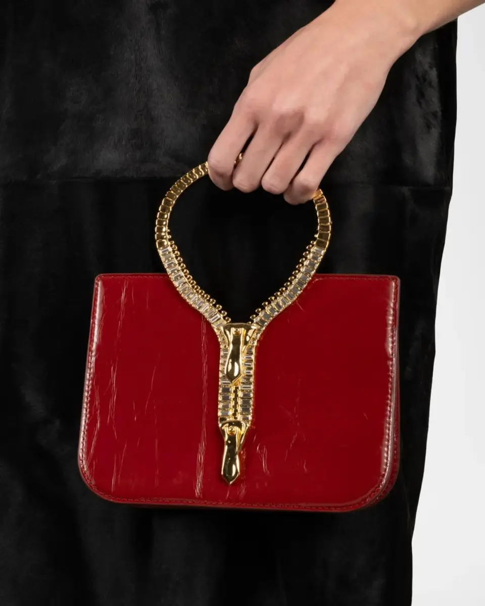 ALEXIS BITTAR Sculptural Zipper Patent Leather Top-Handle Bag | Thumbnail 2 ALEXIS BITTAR Sculptural Zipper Patent Leather Top-Handle Bag | Thumbnail 2