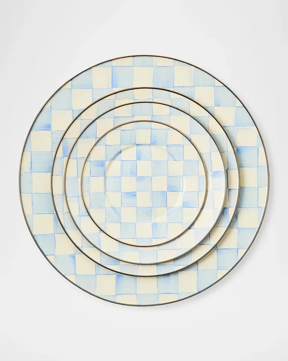 MacKenzie-Childs Sky Check Hand-Painted Charger Plate | Thumbnail 3 MacKenzie-Childs Sky Check Hand-Painted Charger Plate | Thumbnail 3
