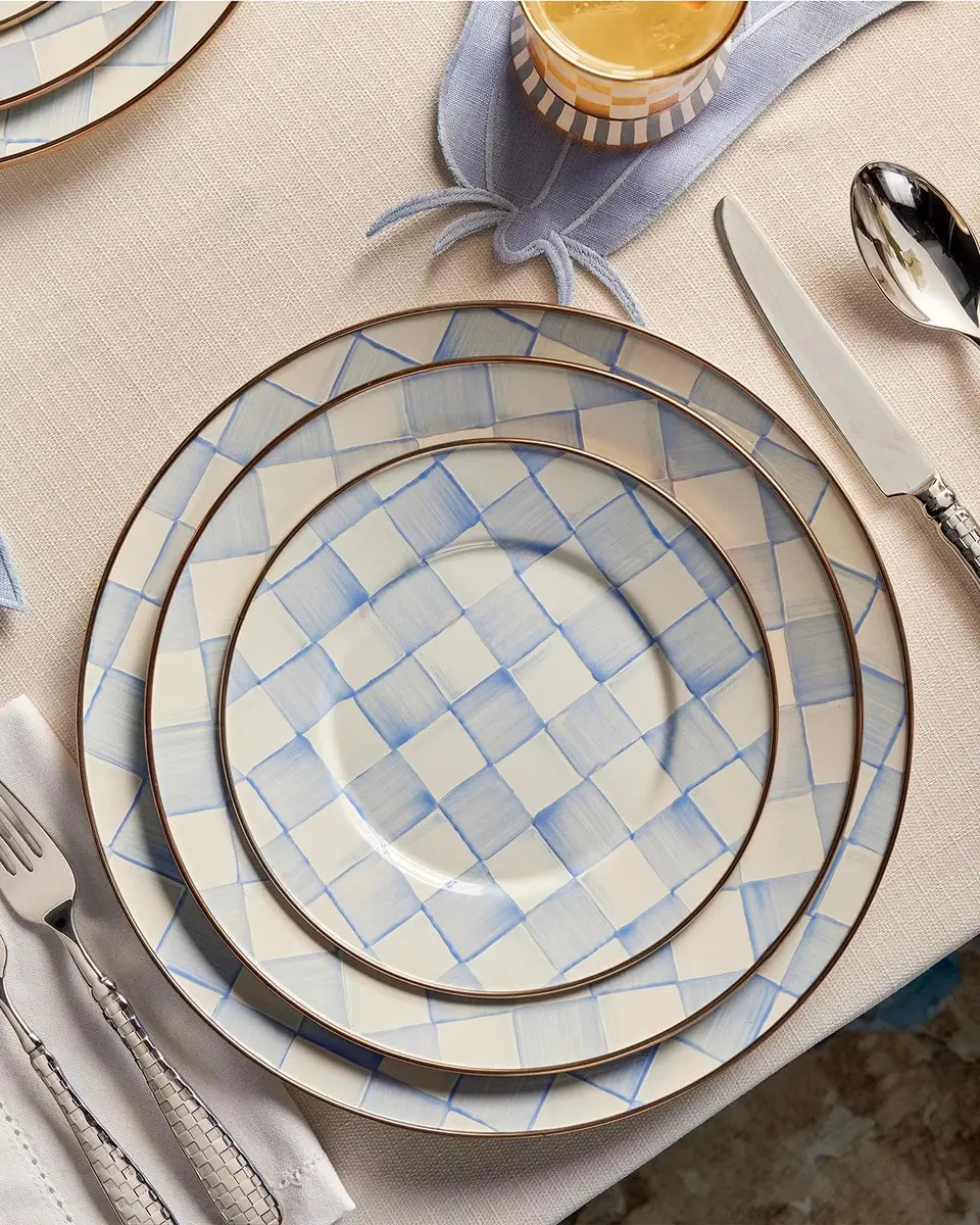 MacKenzie-Childs Sky Check Hand-Painted Charger Plate | Thumbnail 5 MacKenzie-Childs Sky Check Hand-Painted Charger Plate | Thumbnail 5