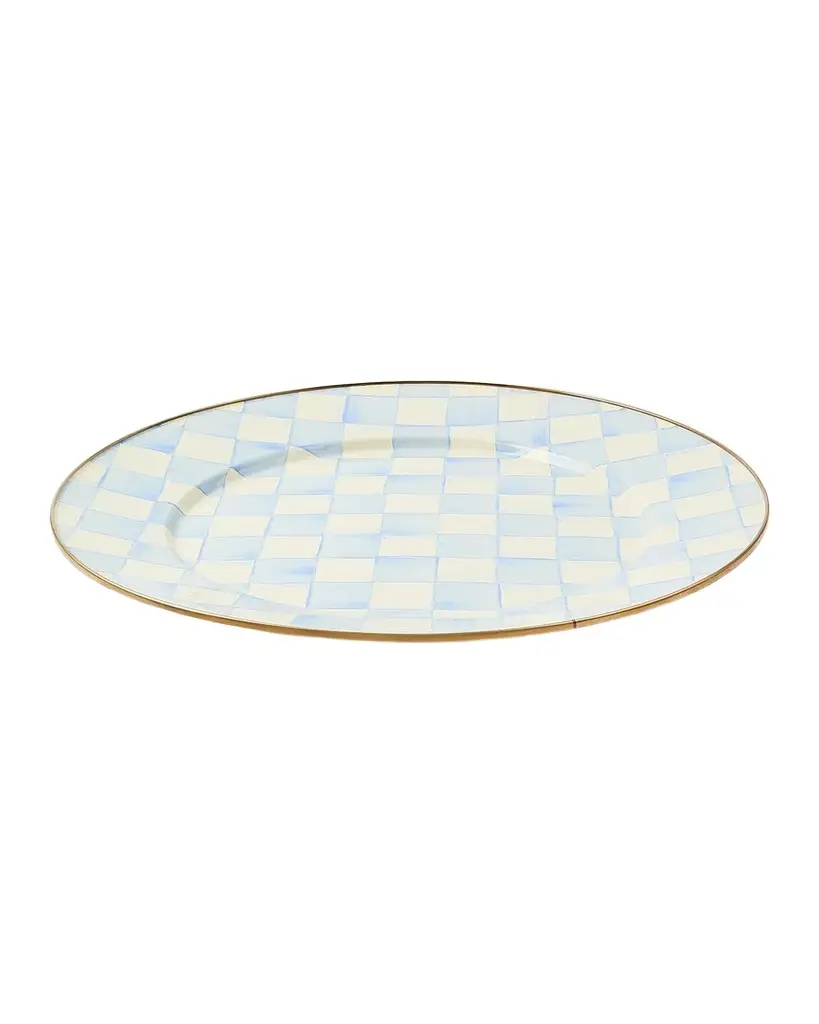 MacKenzie-Childs Sky Check Hand-Painted Charger Plate