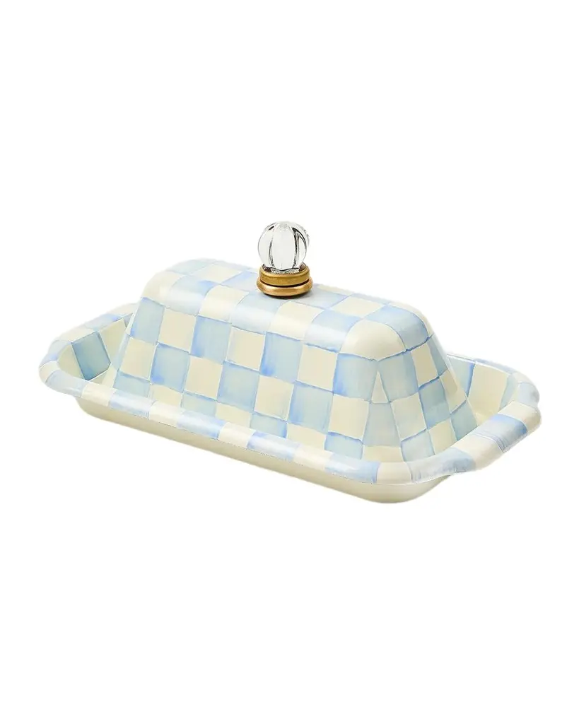 MacKenzie-Childs Check Enamel Butter Box | Image 1 MacKenzie-Childs Check Enamel Butter Box | Image 1
