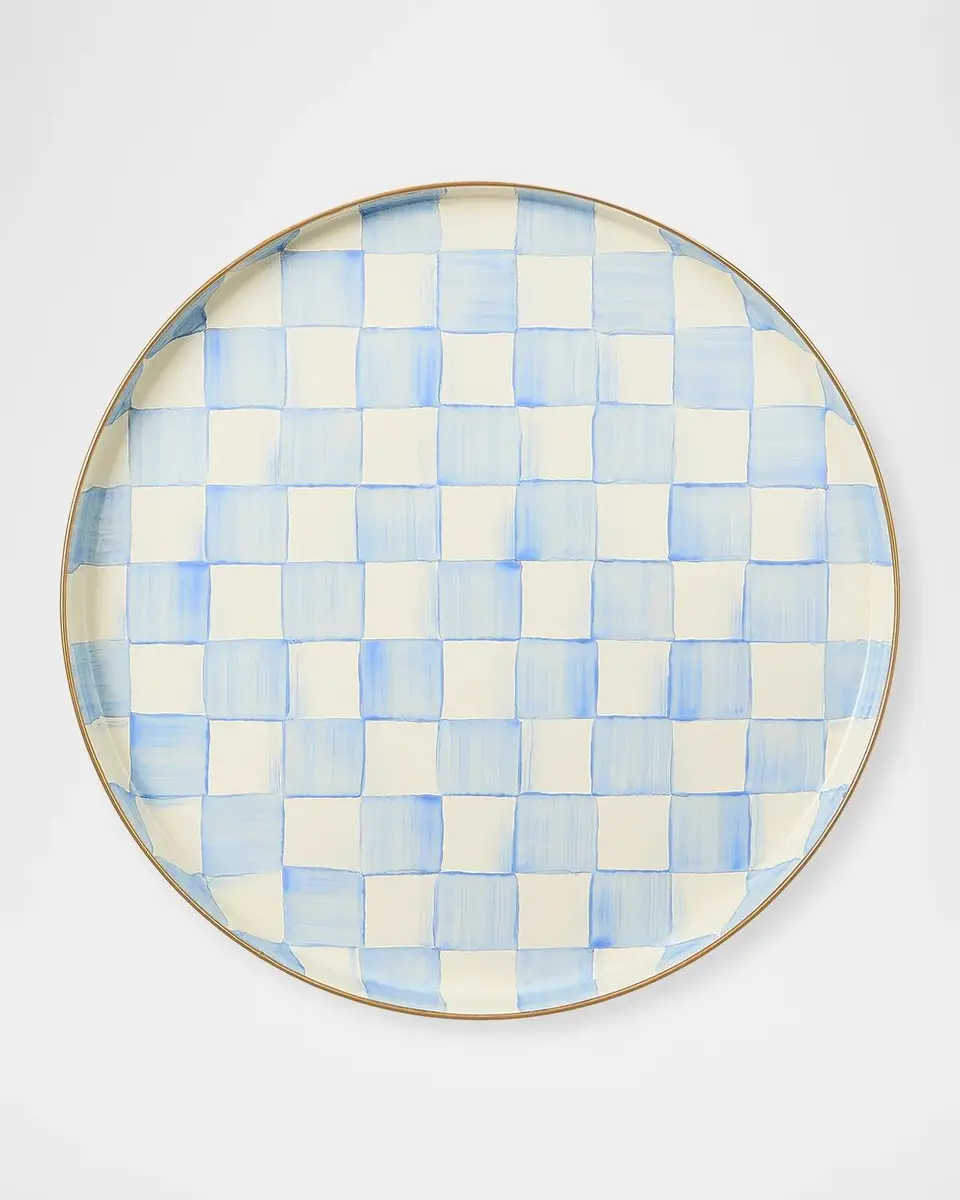 MacKenzie-Childs Sky Check Hand-Painted Enamel Plate | Thumbnail 2 MacKenzie-Childs Sky Check Hand-Painted Enamel Plate | Thumbnail 2