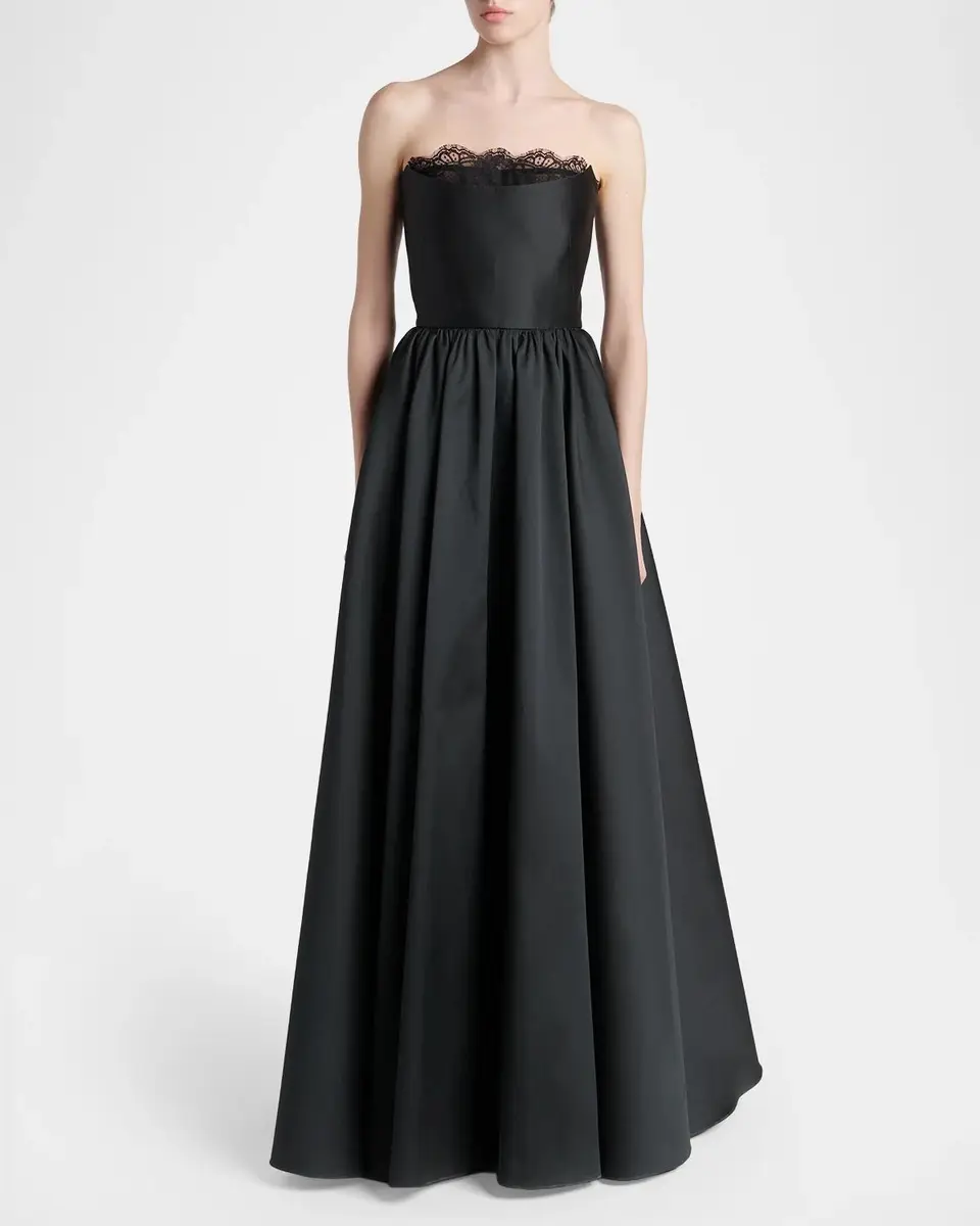 Alexander McQueen Strapless Lace-Trim Corset Fit-&-Flare Gown | Thumbnail 2 Alexander McQueen Strapless Lace-Trim Corset Fit-&-Flare Gown | Thumbnail 2