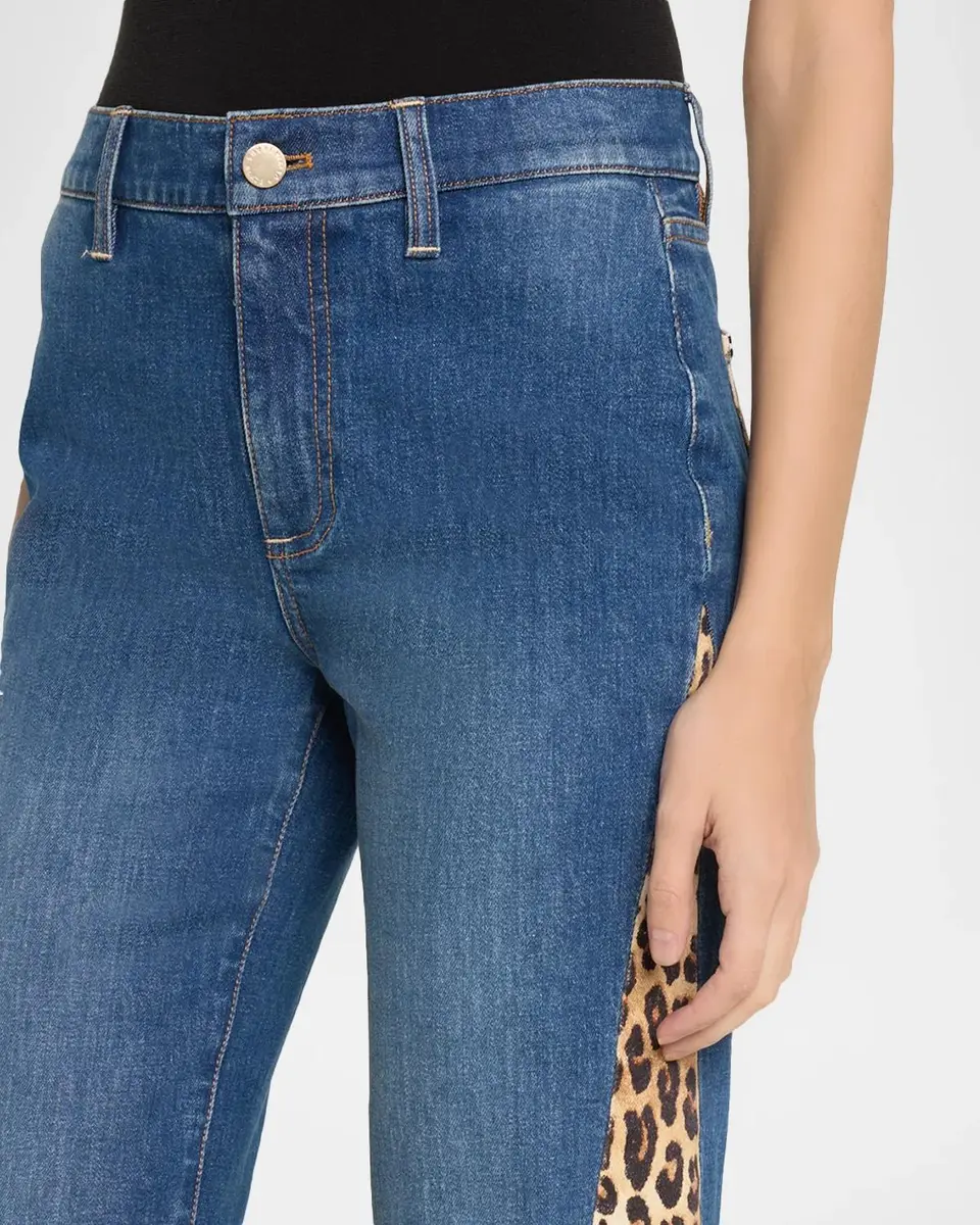 Alice + Olivia Leopard Godet Wide-Leg Jeans | Thumbnail 5 Alice + Olivia Leopard Godet Wide-Leg Jeans | Thumbnail 5