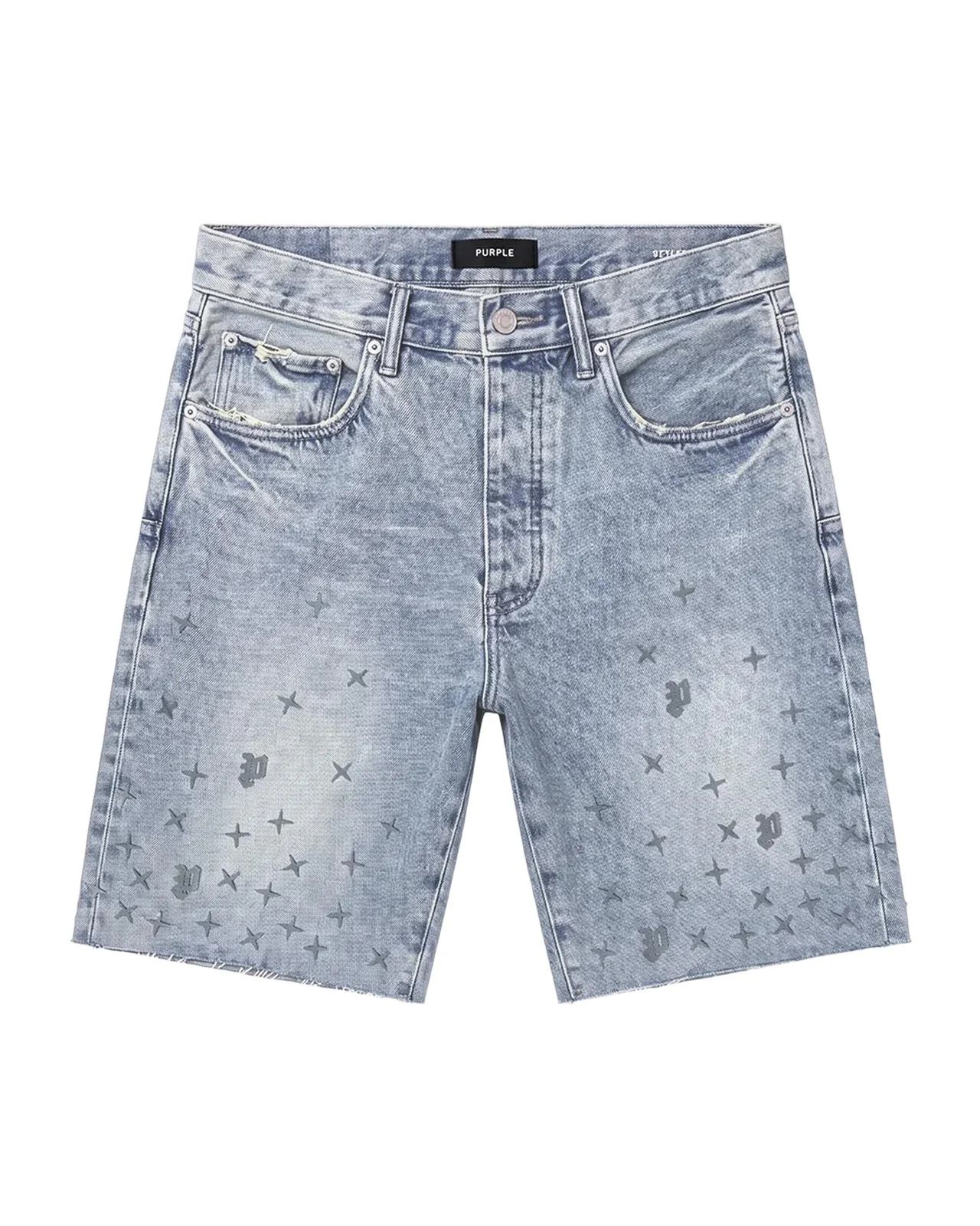 PURPLE Mono Stars Tuffetage Denim Shorts
