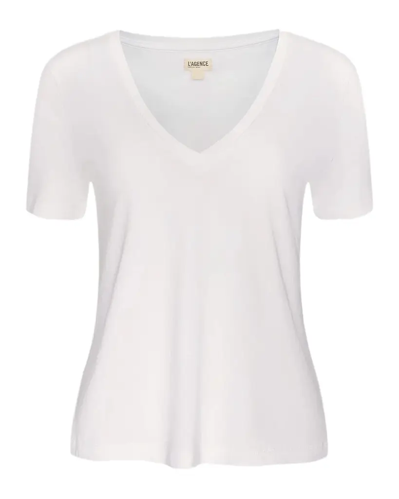 L'Agence Brianna V-Neck Relaxed T-Shirt
