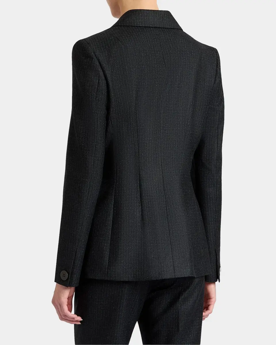 Santorelli Malli Metallic-Check Virgin Wool Blazer | Thumbnail 3 Santorelli Malli Metallic-Check Virgin Wool Blazer | Thumbnail 3