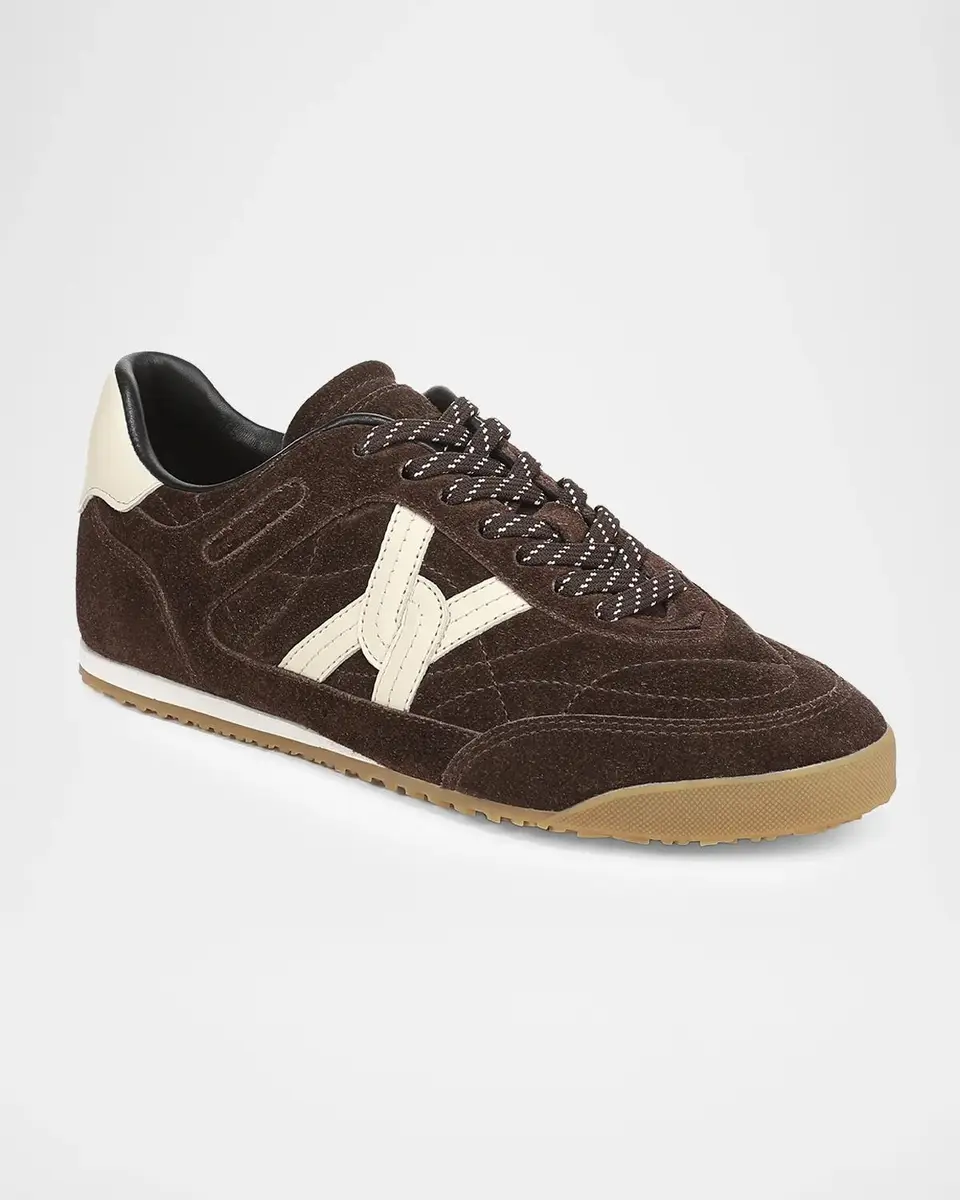 Veronica Beard Natalia Mixed Leather Low-Top Sneakers | Thumbnail 2