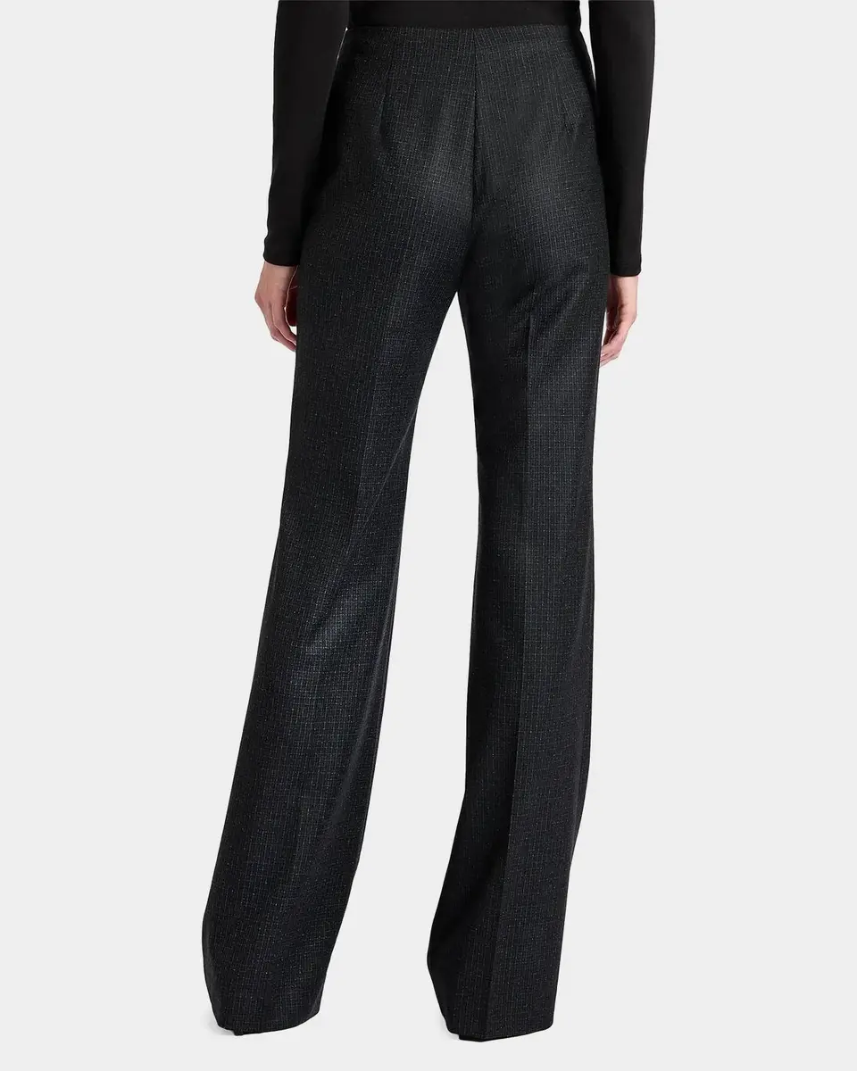 Santorelli Beth Checked Virgin Wool Flared Pants | Thumbnail 3