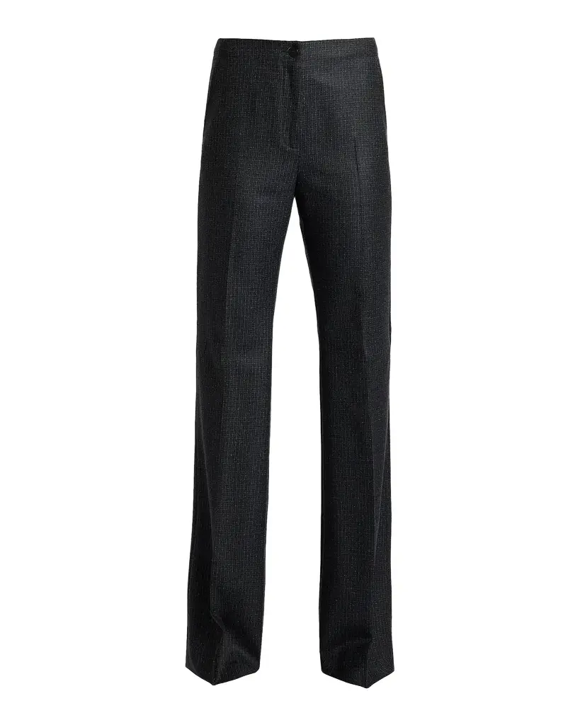 Santorelli Beth Checked Virgin Wool Flared Pants