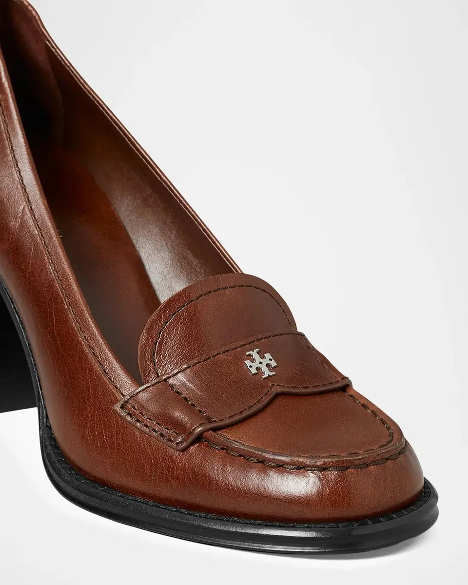 Tory Burch 85mm Vintage Heeled Leather Loafers | Thumbnail 2