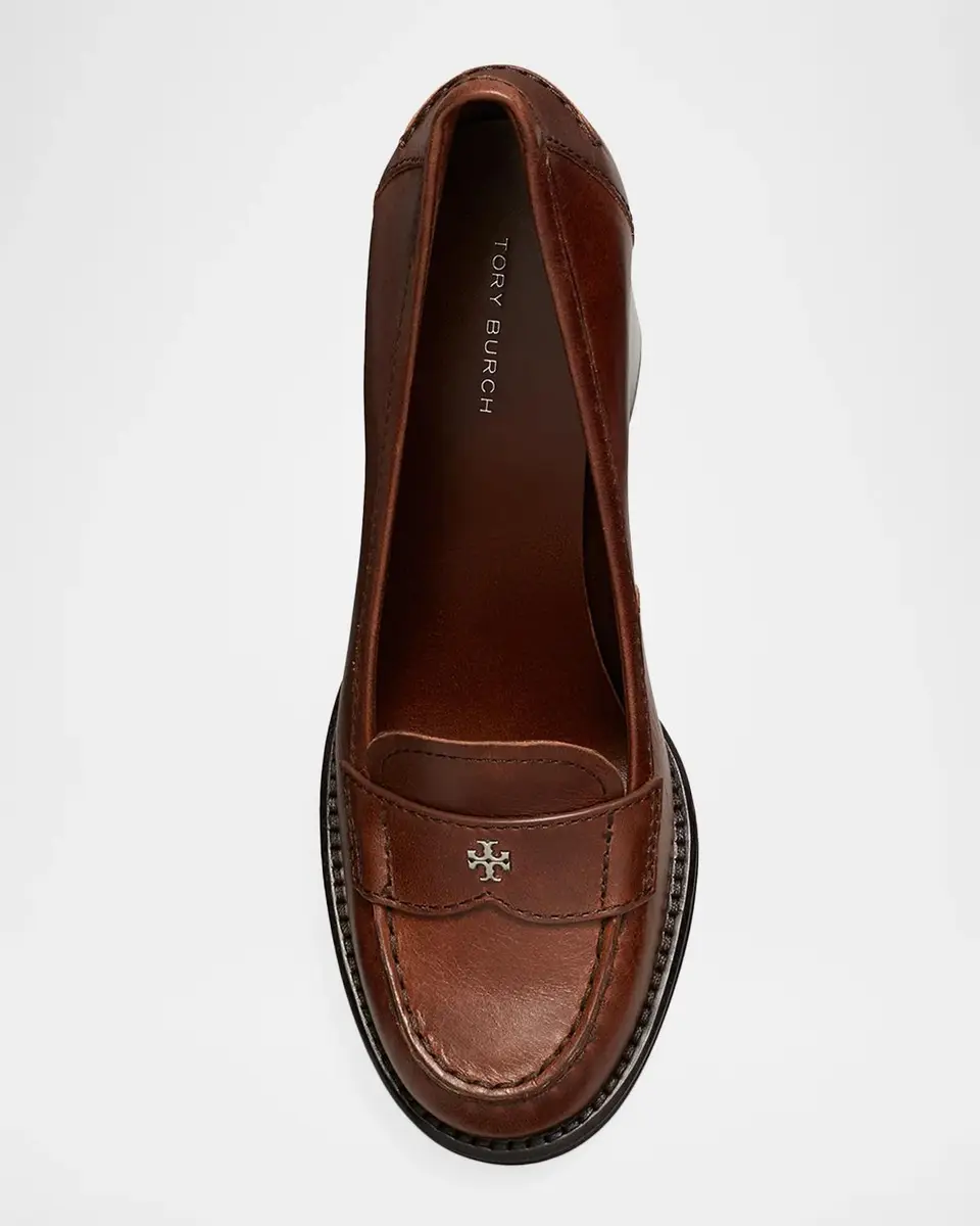 Tory Burch 85mm Vintage Heeled Leather Loafers | Thumbnail 3