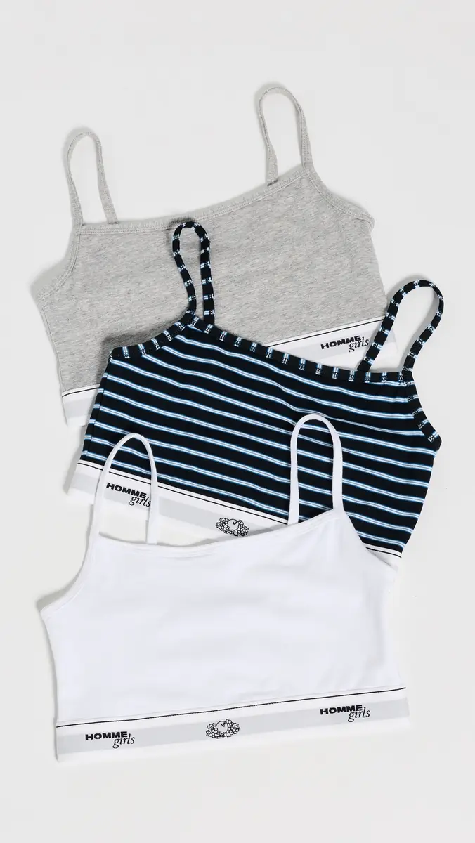 Hommegirls Homme Girls x Fruit of The Loom Cami Bralette 3 Pack | Thumbnail 2 Hommegirls Homme Girls x Fruit of The Loom Cami Bralette 3 Pack | Thumbnail 2