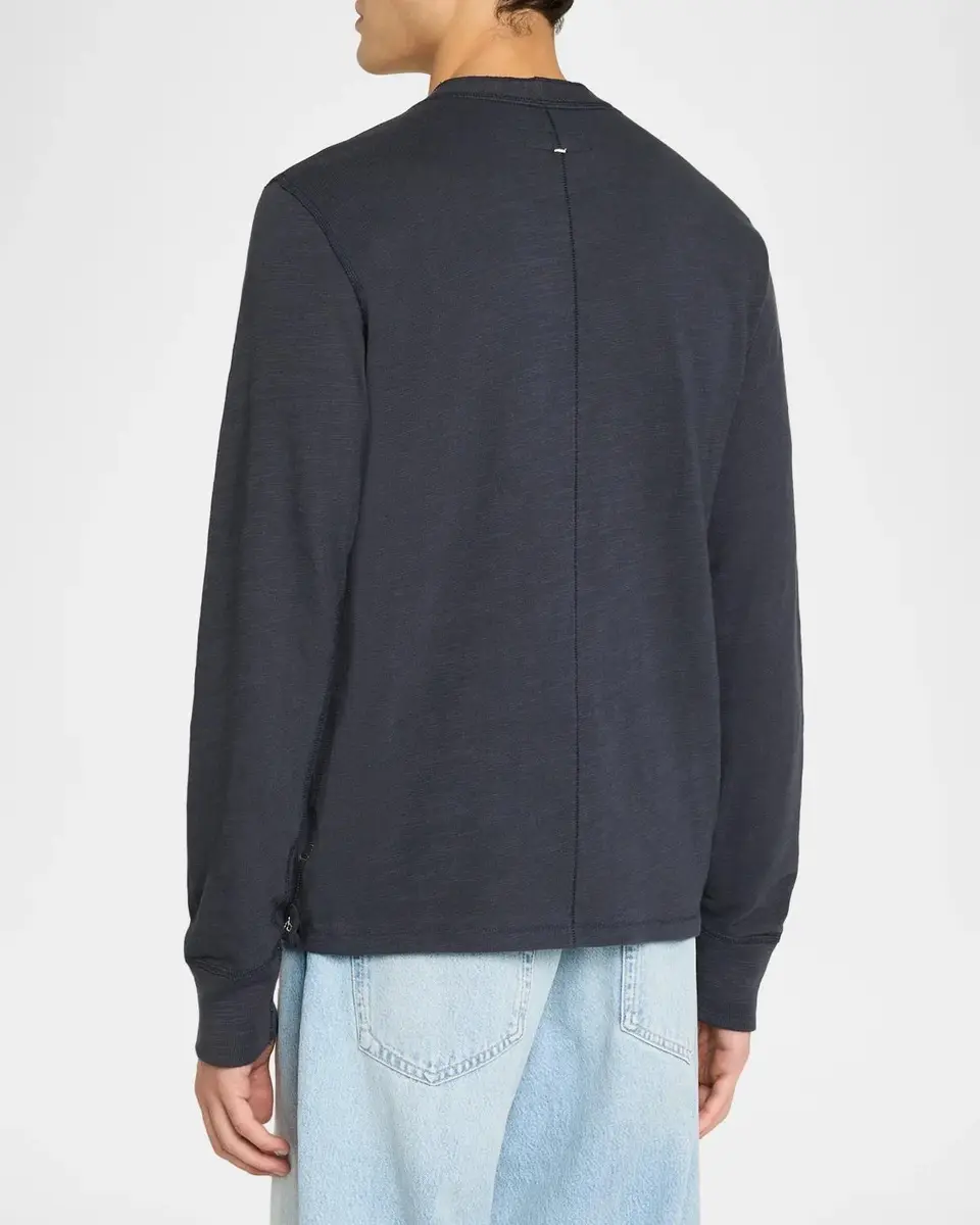 rag & bone Men's Classic Flame Henley Long-Sleeve T-Shirt | Thumbnail 3 rag & bone Men's Classic Flame Henley Long-Sleeve T-Shirt | Thumbnail 3