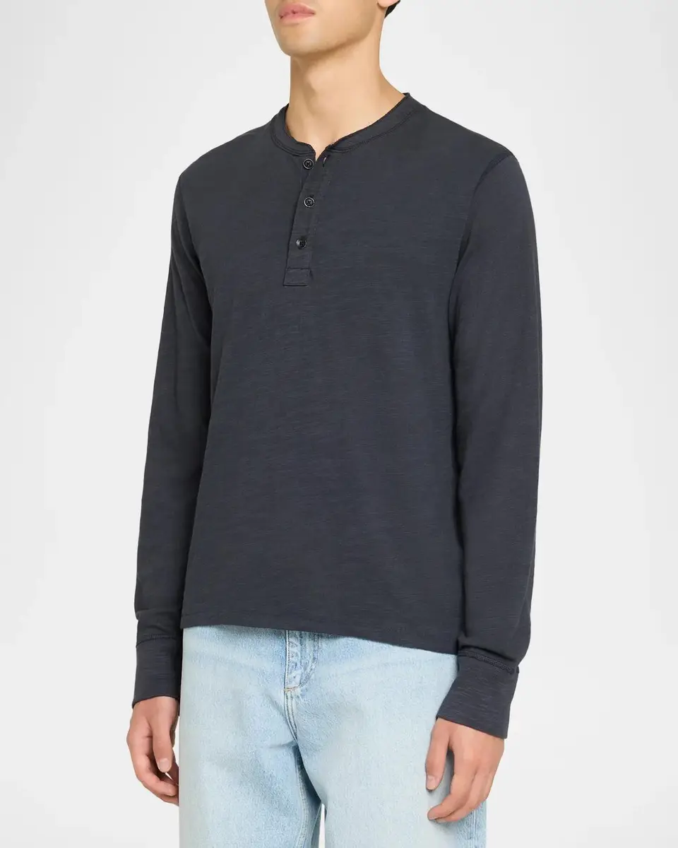 rag & bone Men's Classic Flame Henley Long-Sleeve T-Shirt | Thumbnail 4 rag & bone Men's Classic Flame Henley Long-Sleeve T-Shirt | Thumbnail 4