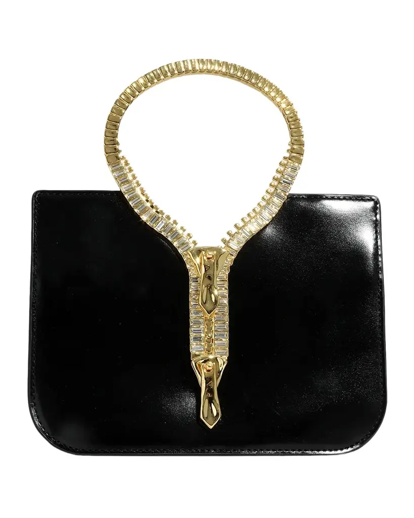 ALEXIS BITTAR Sculptural Zipper Box Leather Top-Handle Bag | Image 1 ALEXIS BITTAR Sculptural Zipper Box Leather Top-Handle Bag | Image 1