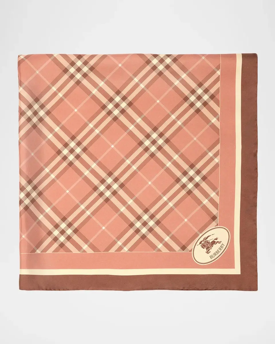 Burberry Check Knight Stamp Silk Scarf | Thumbnail 5 Burberry Check Knight Stamp Silk Scarf | Thumbnail 5