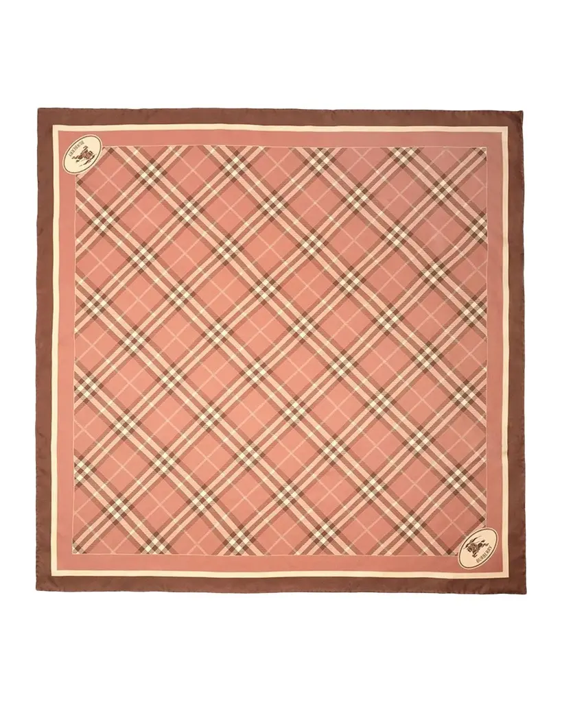 Burberry Check Knight Stamp Silk Scarf | Image 1 Burberry Check Knight Stamp Silk Scarf | Image 1