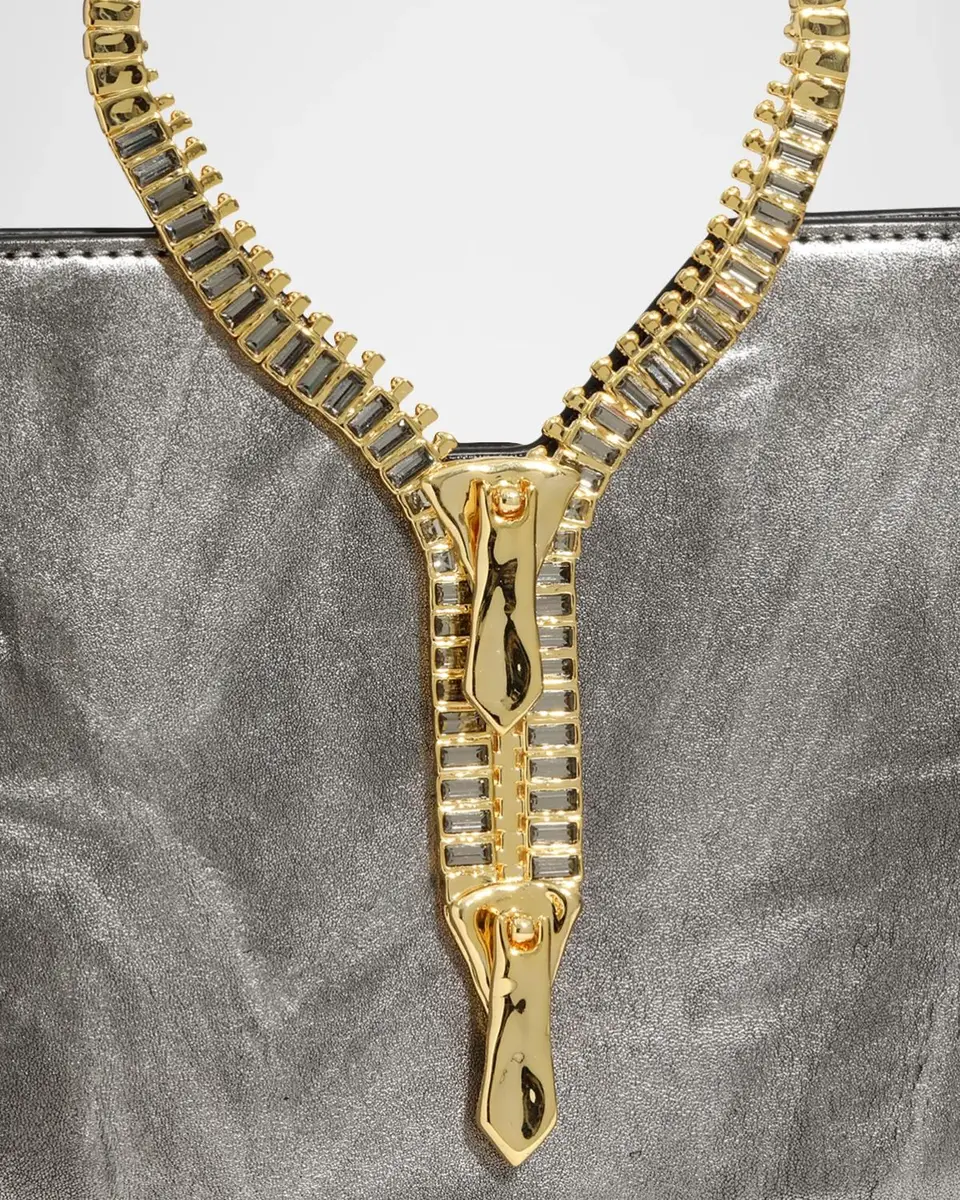 ALEXIS BITTAR Sculptural Zipper Metallic Leather Top-Handle Bag | Thumbnail 5 ALEXIS BITTAR Sculptural Zipper Metallic Leather Top-Handle Bag | Thumbnail 5