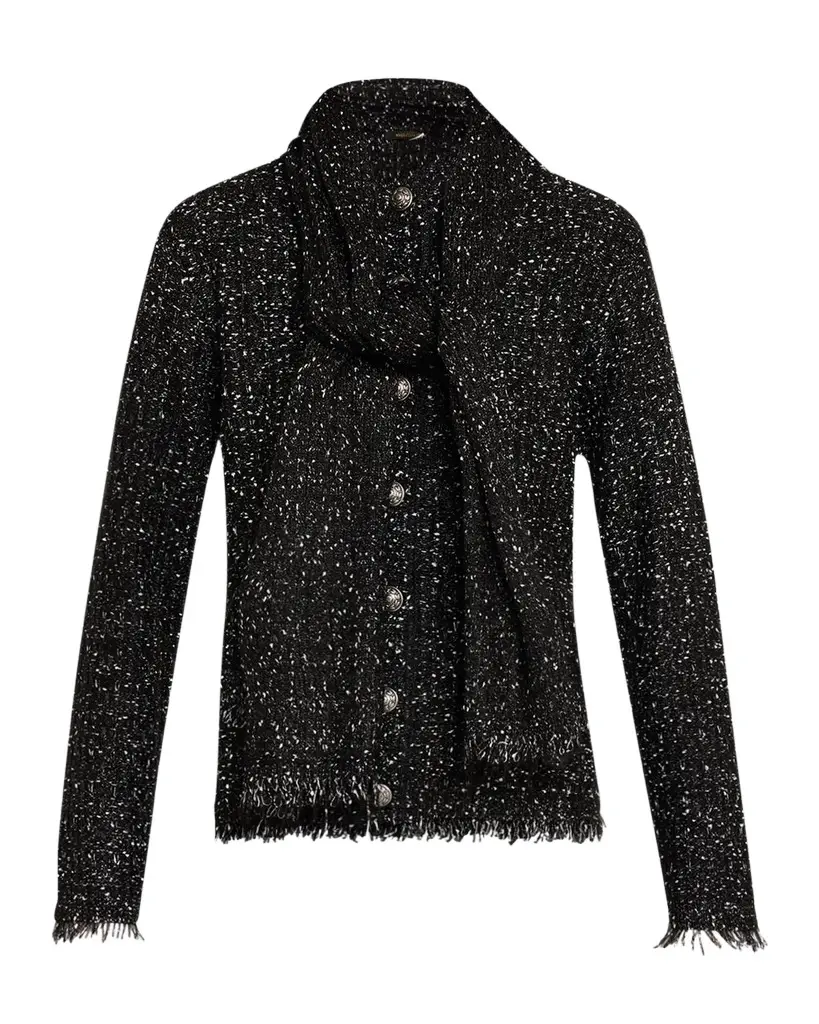 Kobi Halperin Faye Fringed Metallic Knit Sweater