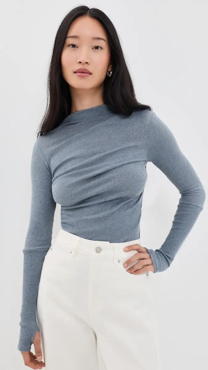 ENZA COSTA Cashmere Jersey Twist Top | Thumbnail 2