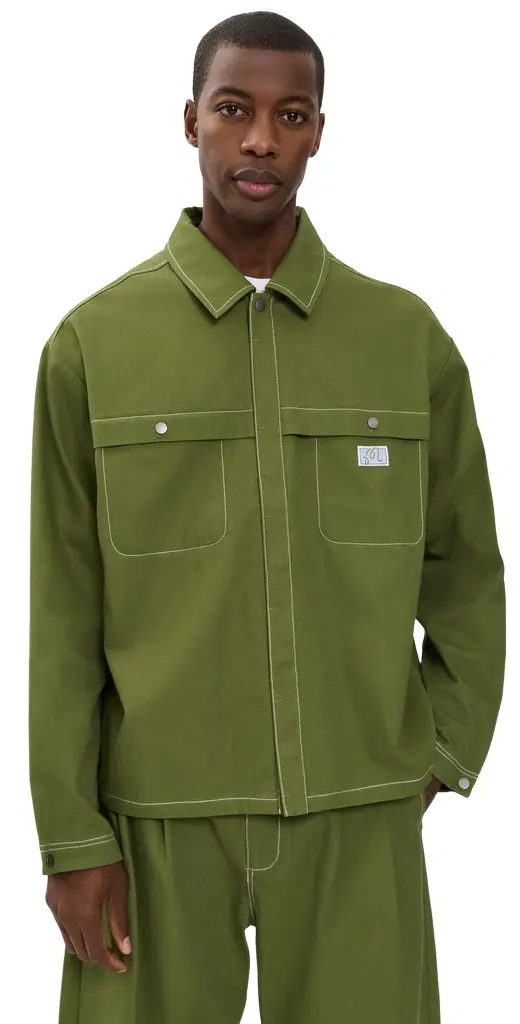 Malbon Station Shirt Military Green | Image 1 Malbon Station Shirt Military Green | Image 1