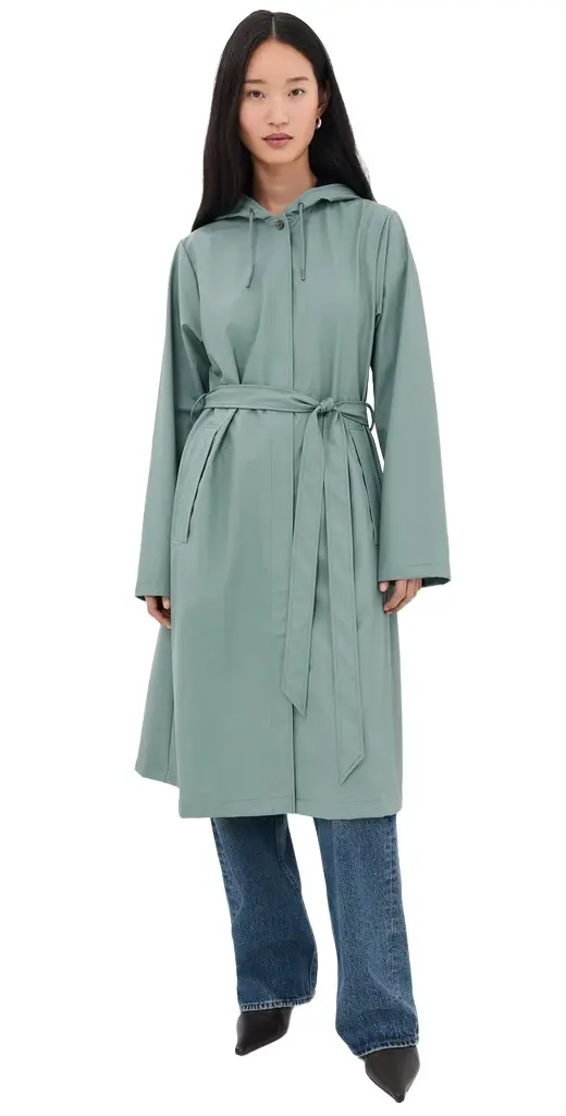 Rains A-Line Longer Jacket Sage | Image 1 Rains A-Line Longer Jacket Sage | Image 1