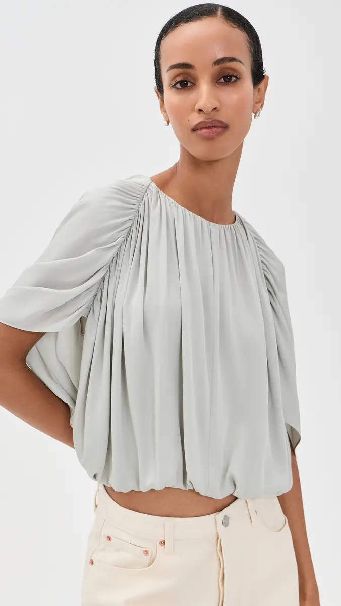 Vince Gathered Cape Bubble Blouse | Thumbnail 2 Vince Gathered Cape Bubble Blouse | Thumbnail 2