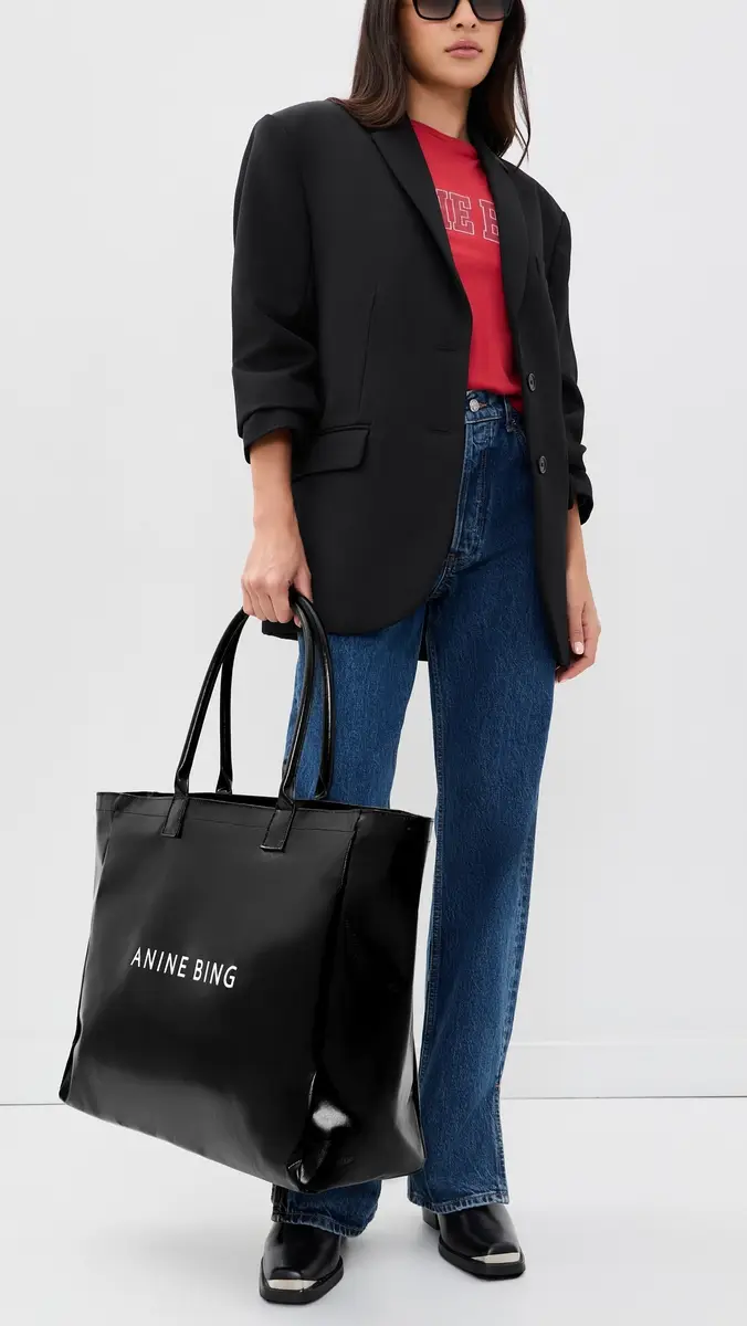 Anine Bing Leo Coated Canvas Tote Bag | Thumbnail 3 Anine Bing Leo Coated Canvas Tote Bag | Thumbnail 3