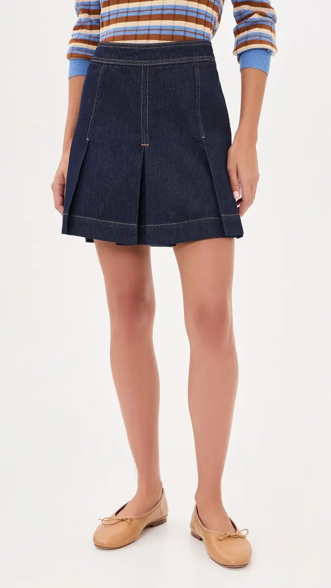 Madewell Denim Pleated Mini Skirt | Thumbnail 2 Madewell Denim Pleated Mini Skirt | Thumbnail 2
