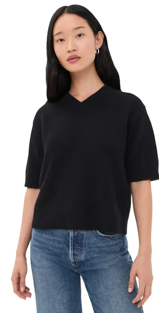 Theory Crop V Sweater Tee
