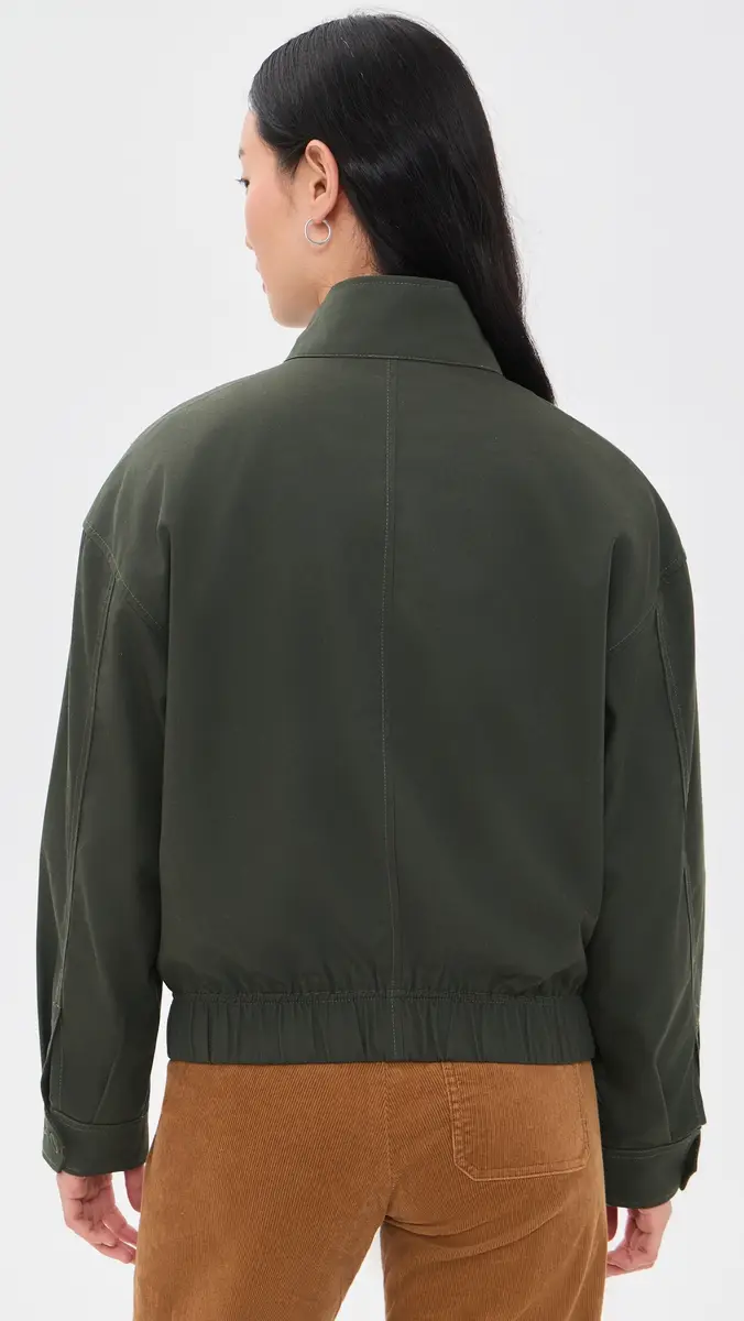 Alex Mill Cropped Zip Jacket In Twill Gabardine Autumn Green | Thumbnail 3 Alex Mill Cropped Zip Jacket In Twill Gabardine Autumn Green | Thumbnail 3