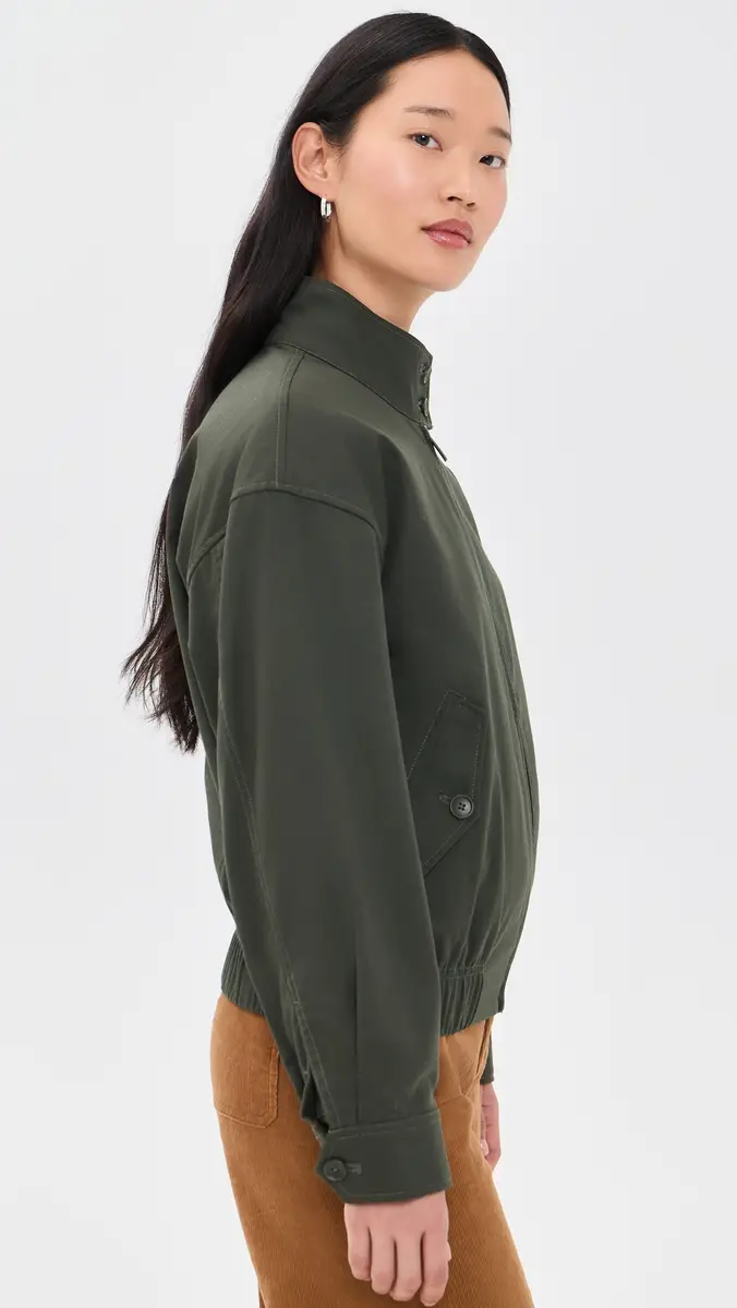 Alex Mill Cropped Zip Jacket In Twill Gabardine Autumn Green | Thumbnail 4 Alex Mill Cropped Zip Jacket In Twill Gabardine Autumn Green | Thumbnail 4