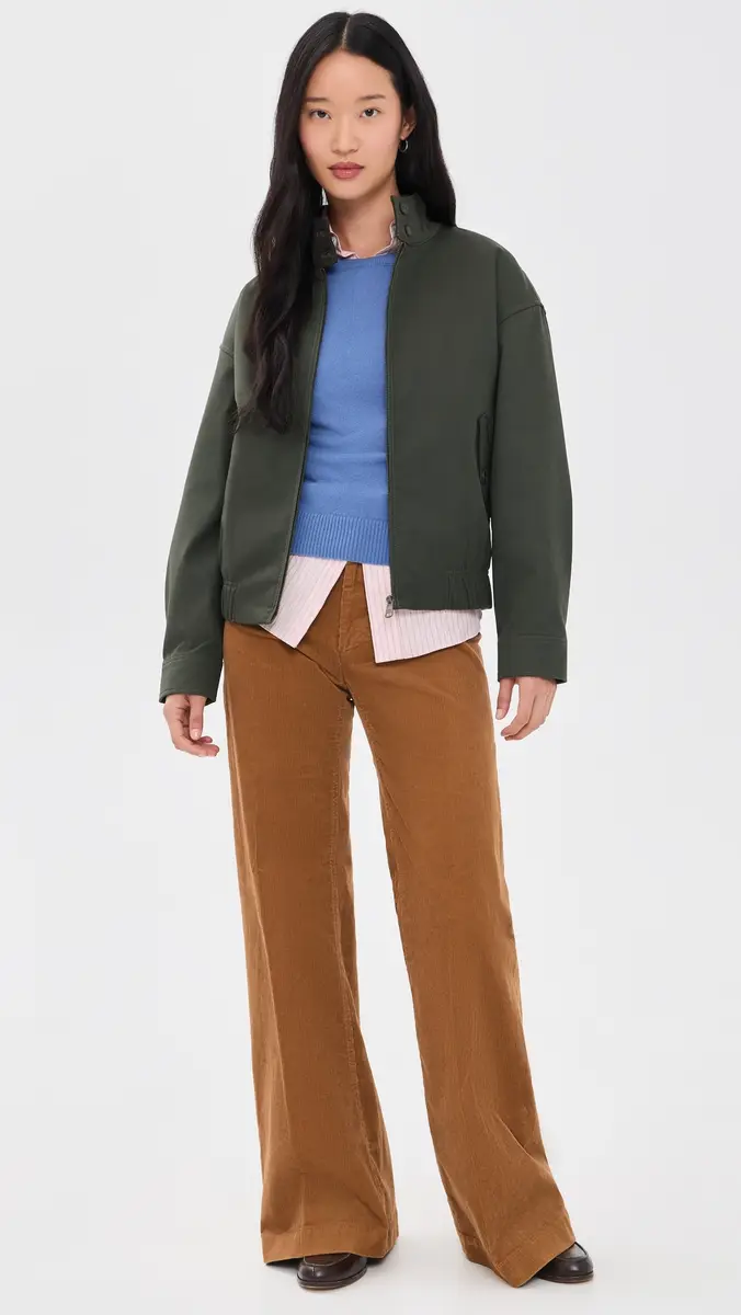 Alex Mill Cropped Zip Jacket In Twill Gabardine Autumn Green | Thumbnail 5 Alex Mill Cropped Zip Jacket In Twill Gabardine Autumn Green | Thumbnail 5