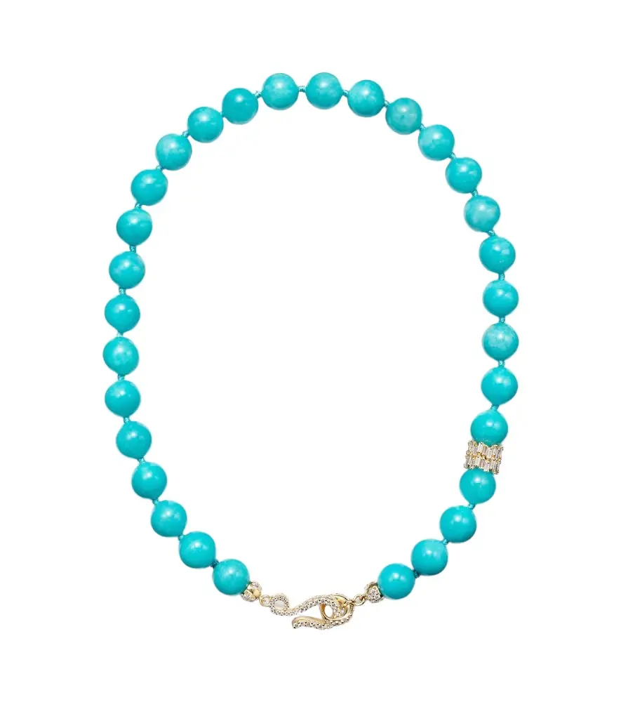 Suzanne Kalan 18kt gold necklace with amazonites and diamonds | Image 1 Suzanne Kalan 18kt gold necklace with amazonites and diamonds | Image 1