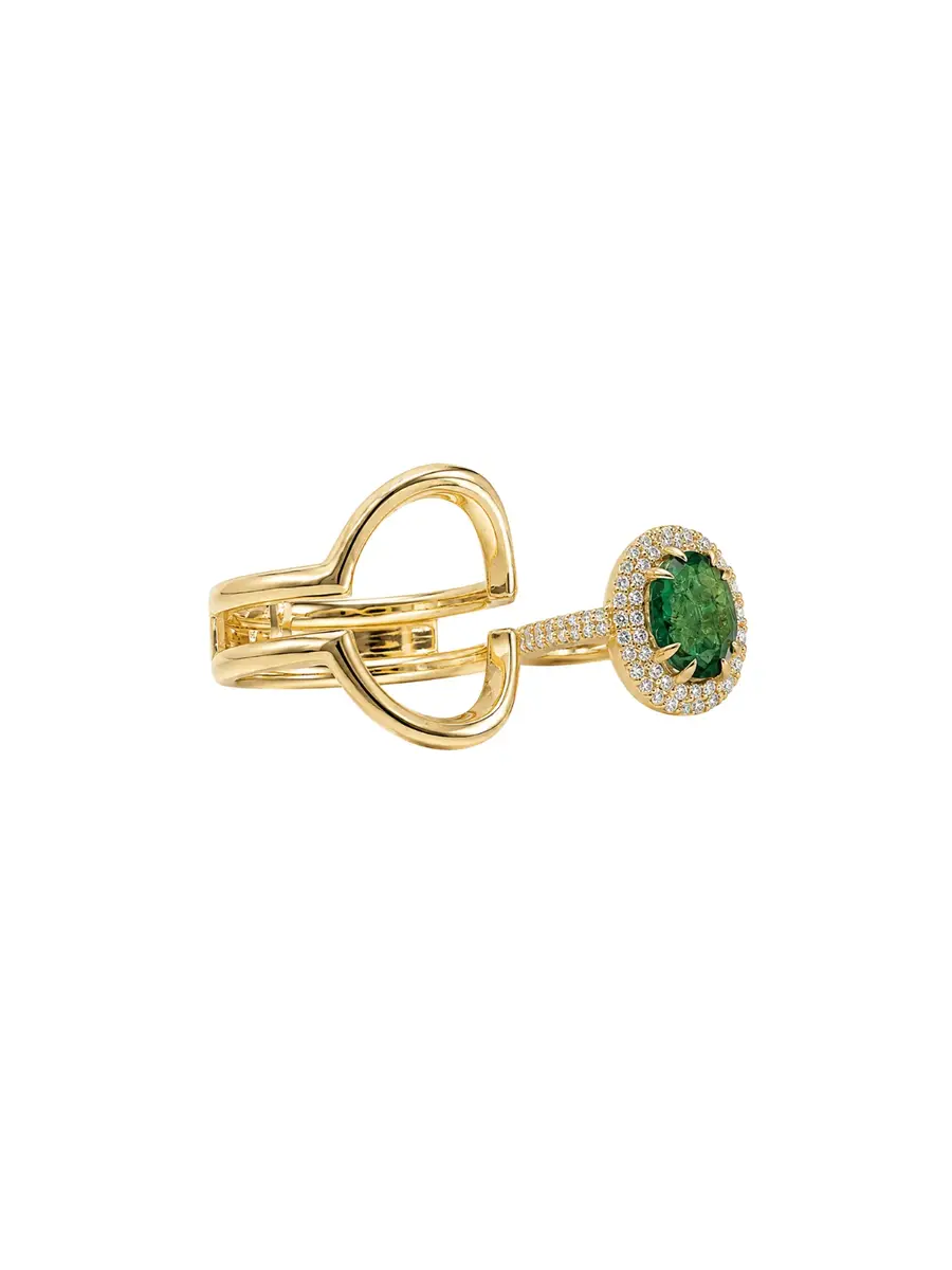 Wish Fine Jewelry 2.37ct Diamond Emerald 18K Gold Signet Ring | Thumbnail 3 Wish Fine Jewelry 2.37ct Diamond Emerald 18K Gold Signet Ring | Thumbnail 3