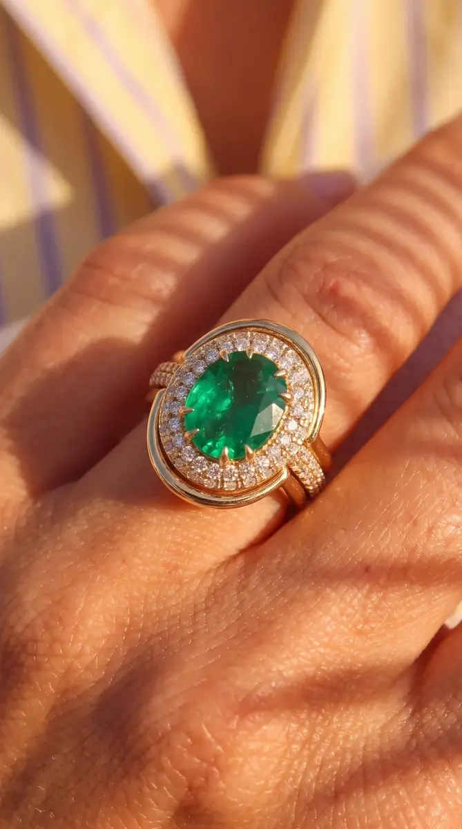 Wish Fine Jewelry 2.37ct Diamond Emerald 18K Gold Signet Ring | Thumbnail 7 Wish Fine Jewelry 2.37ct Diamond Emerald 18K Gold Signet Ring | Thumbnail 7