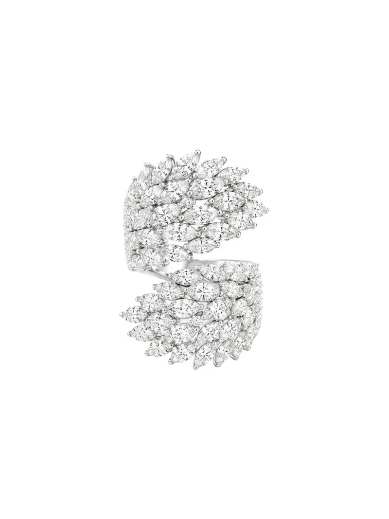 2.75ct Diamond 18K Gold Cluster Leaf Bypass Ring 2.75ct Diamond 18K Gold Cluster Leaf Bypass Ring