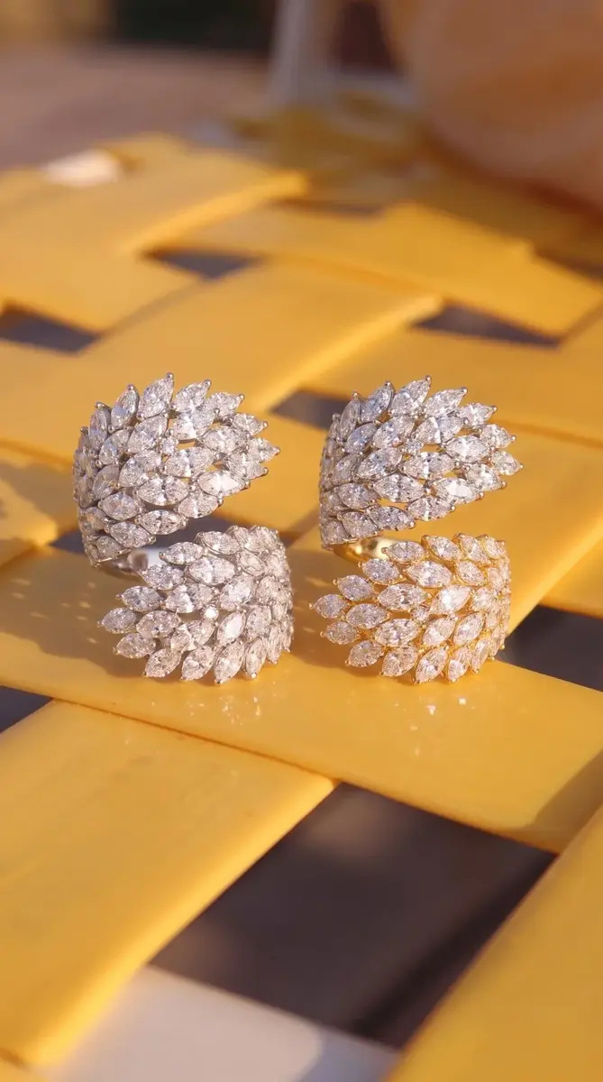 Wish Fine Jewelry 2.75ct Diamond 18K Gold Cluster Leaf Bypass Ring | Thumbnail 5 Wish Fine Jewelry 2.75ct Diamond 18K Gold Cluster Leaf Bypass Ring | Thumbnail 5