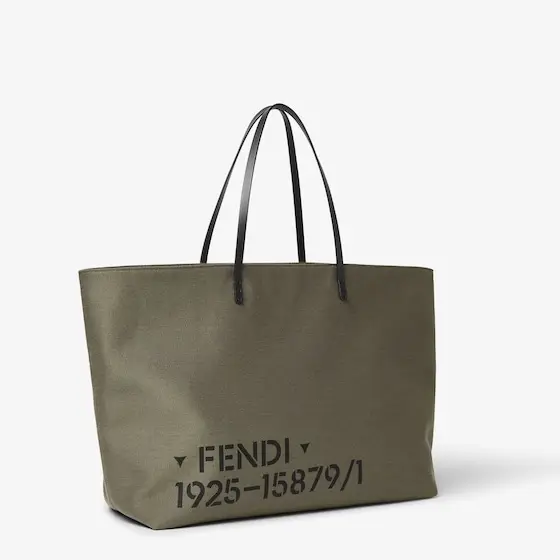 Fendi Roll Large Canvas Bag with Stencil Print | Thumbnail 2