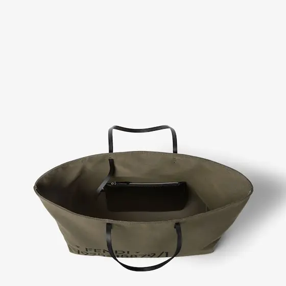 Fendi Roll Large Canvas Bag with Stencil Print | Thumbnail 4
