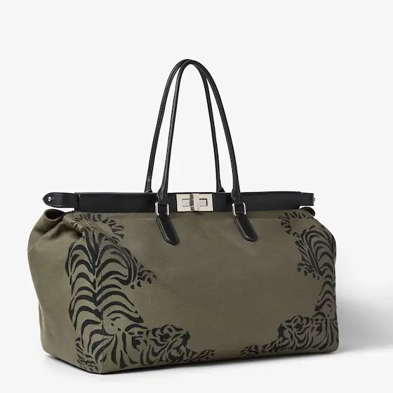 Fendi Peekaboo Tote Large Canvas Bag with Tiger Print | Thumbnail 2 Fendi Peekaboo Tote Large Canvas Bag with Tiger Print | Thumbnail 2
