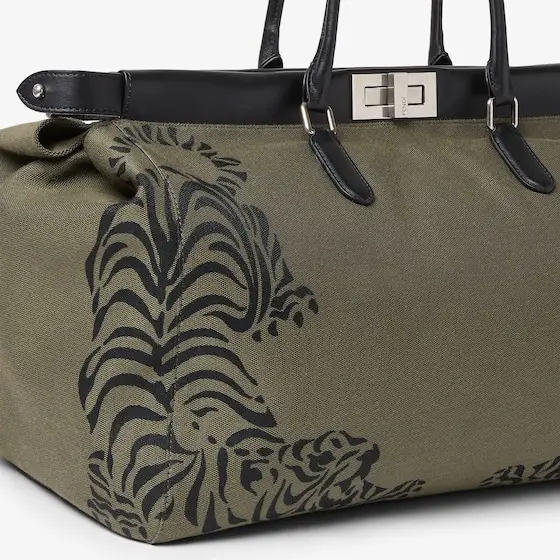 Fendi Peekaboo Tote Large Canvas Bag with Tiger Print | Thumbnail 5 Fendi Peekaboo Tote Large Canvas Bag with Tiger Print | Thumbnail 5