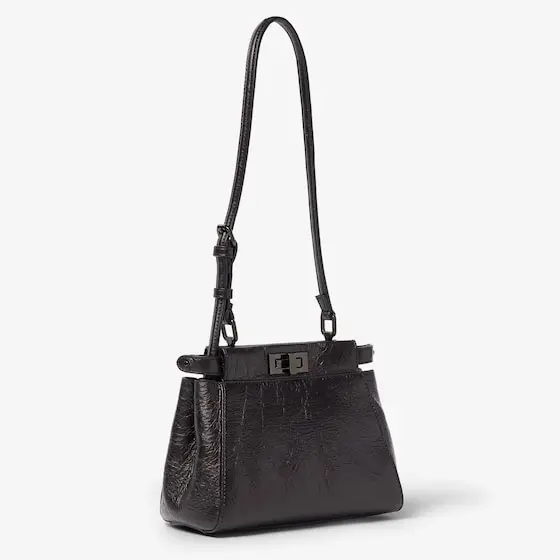 Fendi My Peekaboo XS Crackled Black Leather Bag | Thumbnail 2 Fendi My Peekaboo XS Crackled Black Leather Bag | Thumbnail 2