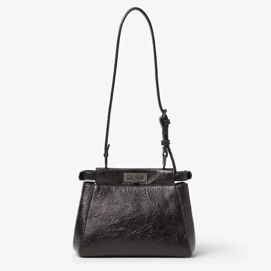 Fendi My Peekaboo XS Crackled Black Leather Bag | Thumbnail 3 Fendi My Peekaboo XS Crackled Black Leather Bag | Thumbnail 3