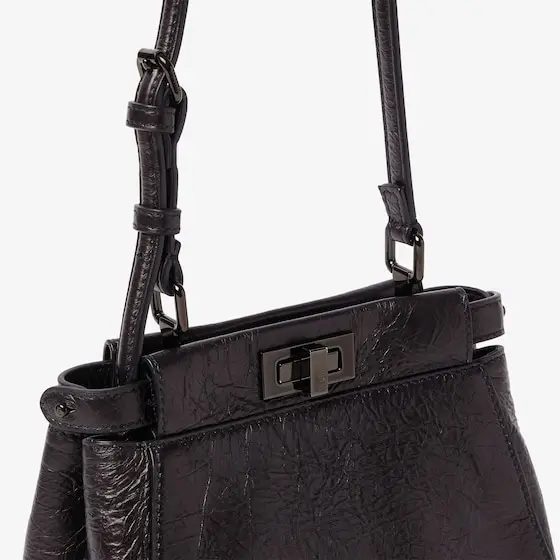 Fendi My Peekaboo XS Crackled Black Leather Bag | Thumbnail 5 Fendi My Peekaboo XS Crackled Black Leather Bag | Thumbnail 5