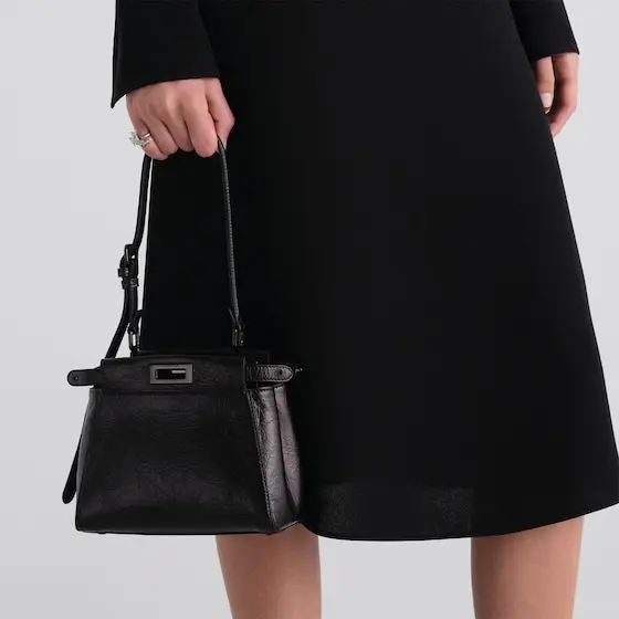 Fendi My Peekaboo XS Crackled Black Leather Bag | Thumbnail 6 Fendi My Peekaboo XS Crackled Black Leather Bag | Thumbnail 6